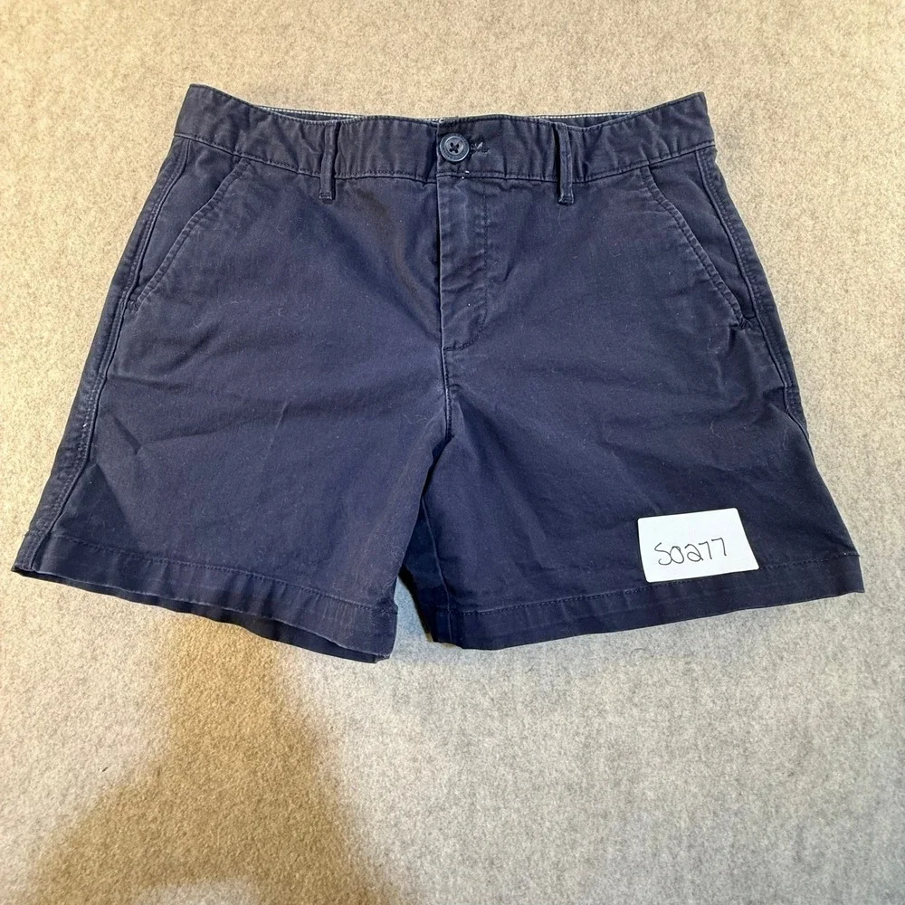 Eddie Bauer Legendwash Stretch Navy Blue Chino Shorts Womens Size 4 Solid Casual